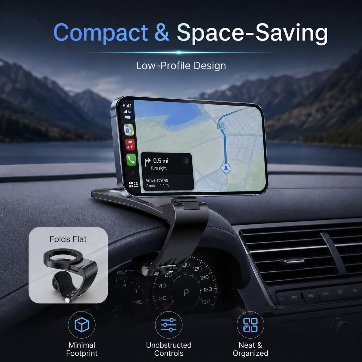 2Pcs Magnetic Phone Holder for Car,Strong Non-Slip Car Phone Mount, Hands-Free Navigation for Car