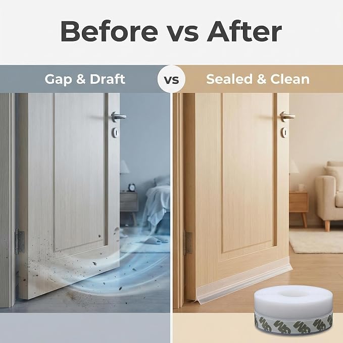16.5FT Silicone Seal Strip, Weather Stripping for Door Window Draft Stopper 45MM