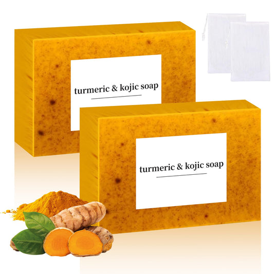 2Pcs Kojic Acid & Turmeric Soap — Turmeric Cleansing Soap for Face & Body