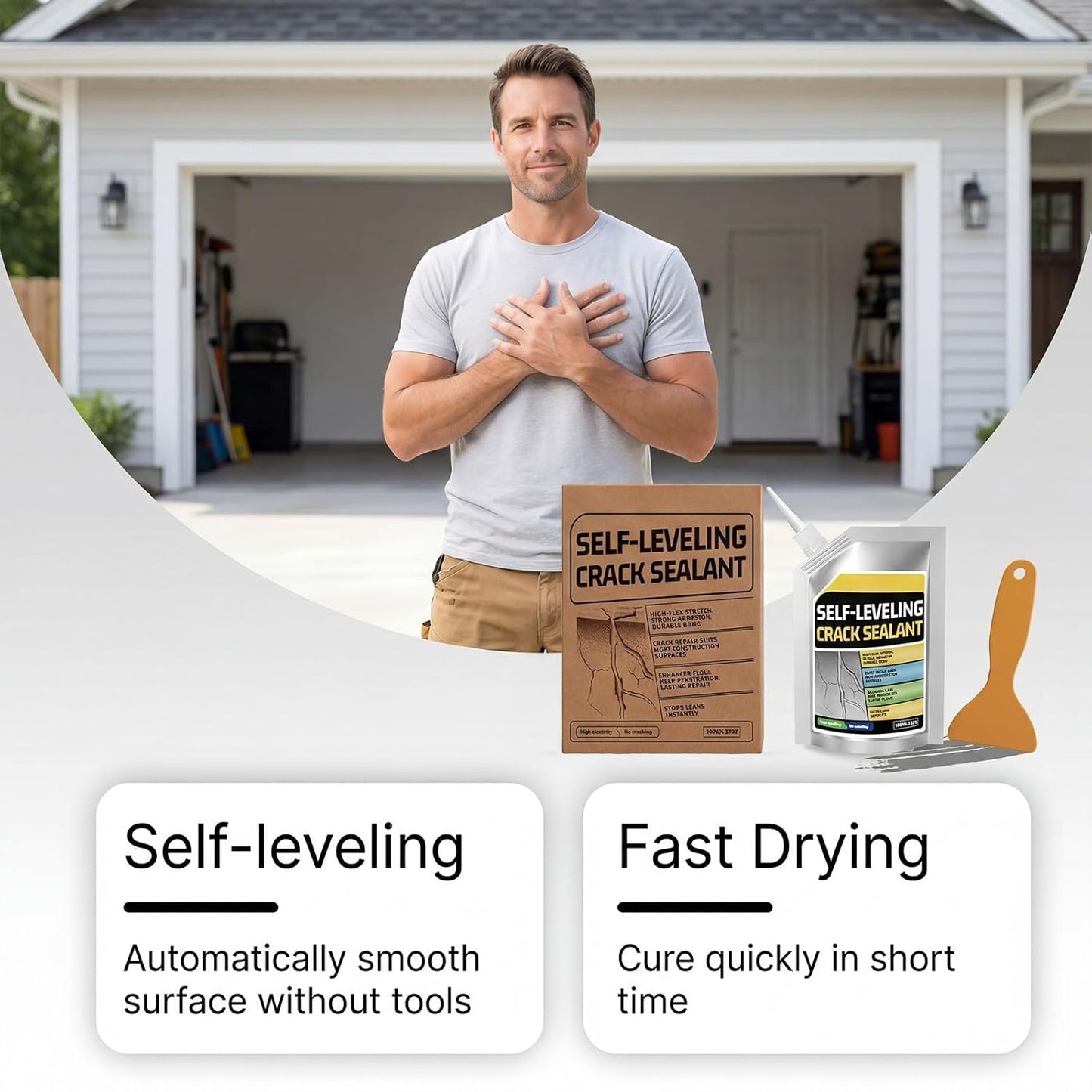 Concrete Crack Filler High-Elasticity Cement Repair Sealant Self-Leveling Waterproof Caulk