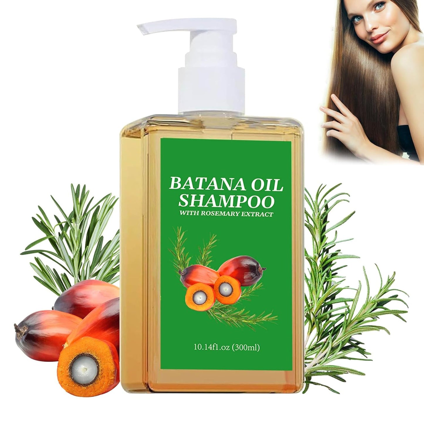Batana Oil Shampoo, Rosemary Oil Shampoo with Rosemary Extract, Suitable for Men & Women