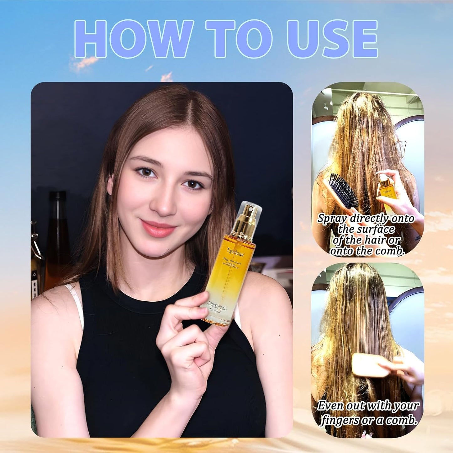 Hair Oil Spray with Shea Butter and Jojoba Oil Detangling, Styling and Moisturizing 2.7 fl oz