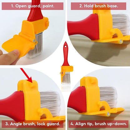 2pcs Paint Brush with Paint Shield, Handheld Wall & Ceiling Painting Tool