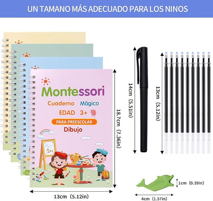 5Pcs Magic Practice Copybook in Spanish Calligraphy Notebook Reusable Educational Calligraphic