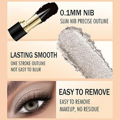 4Pcs Black Eyeliner Pencil  Waterproof, Smudge-Proof & Quick-Dry for All-Day Matte Wear