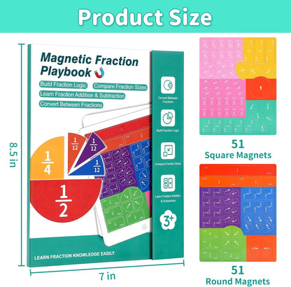 Magnetic Fraction Educational Puzzle, Magnetic Fraction Demonstration Book