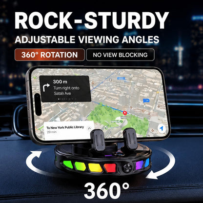 15W MagSafe Car Mount Charger with 7-Color RGB Light, Car Phone Holder for Your Car