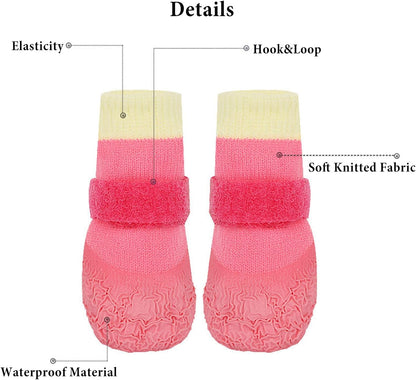 4PCS Dog Shoes Hot Pavement Summer with Soft Anti-Slip Rubber Sole