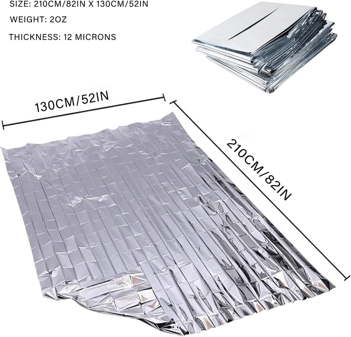 4 Pack Emergency Foil Blanket Survival Thermal Mylar Reflective Blankets