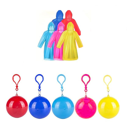 5Pcs Portable Disposable Emergency Raincoats Waterproof Rain Poncho in A Ball