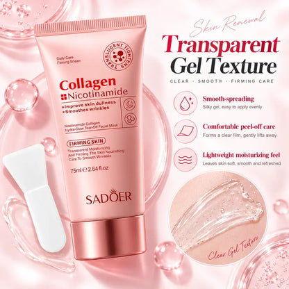Korean Collagen & Niacinamide Peel-Off Face Mask - Overnight Use, Firming, Hydrating, Nourishing