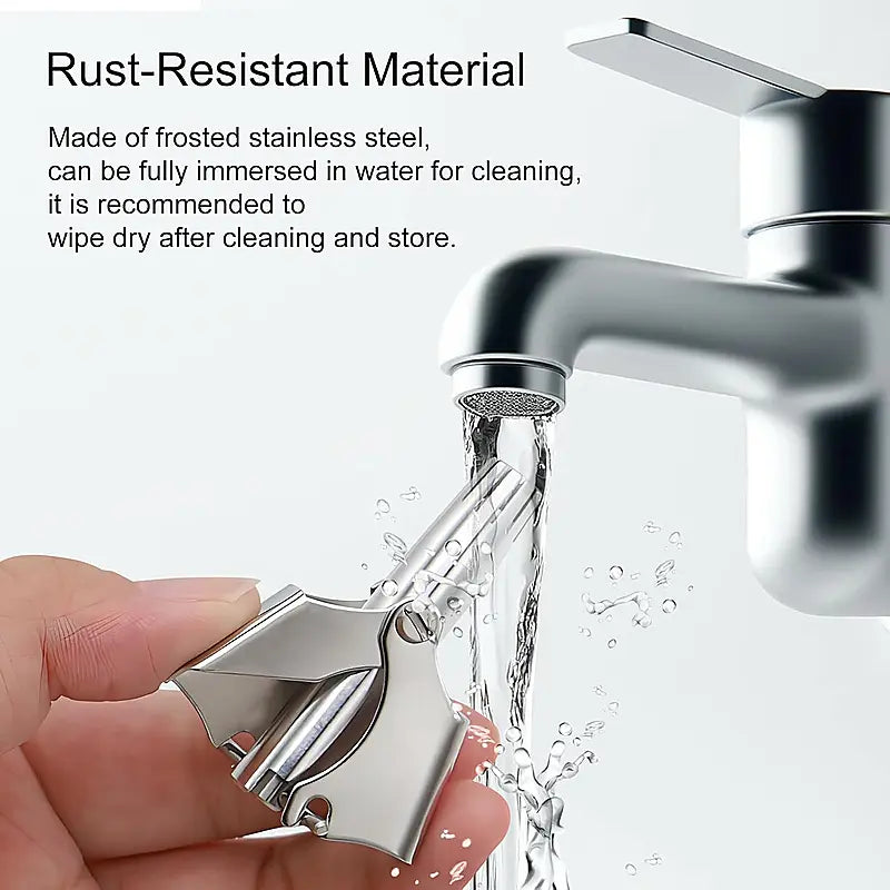 2Pcs Stainless Steel Manual Nose Hair Trimmer for Men & Women