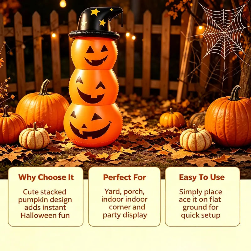4.43ft Halloween Inflatable Pumpkin Waterproof Outdoor Decor for Parties, Gardens, Patios