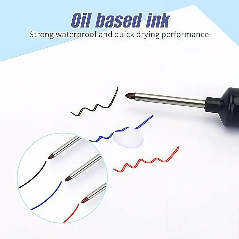 5Color Long Handled Markers with 1.5mm Long Nibs for Deep Hole Marking