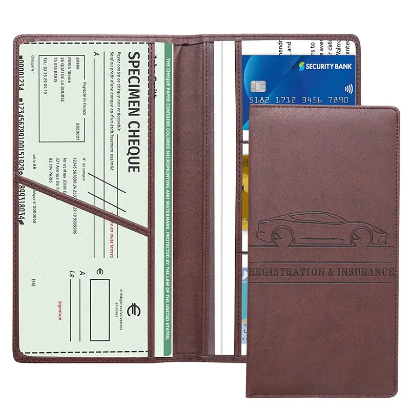 Car Registration & Insurance Card Holder, Magnetic Closure Vehicle Wallet