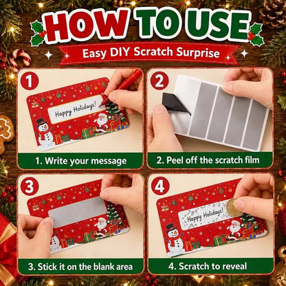 80Pcs Cartoon Christmas Scratch Cards DIY Christmas Gift Ideas for Kids Xmas Party Supplies