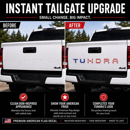 All-New Upgrade Tundr Truck Accessories Badge Tailgate Insert Letters 3D Raised Rear Emblems, ABS Plastic Inserts