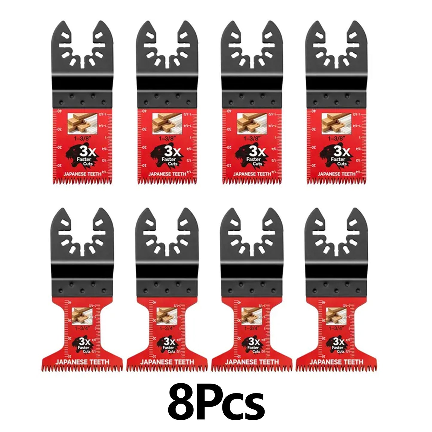 8PCS Professional Japanese Teeth Fast Cutting Oscillating Blade