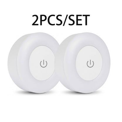 2PCS Night Light Bright LED Lamp, 3 Colors Dimmable Rechargeable Wireless Stick