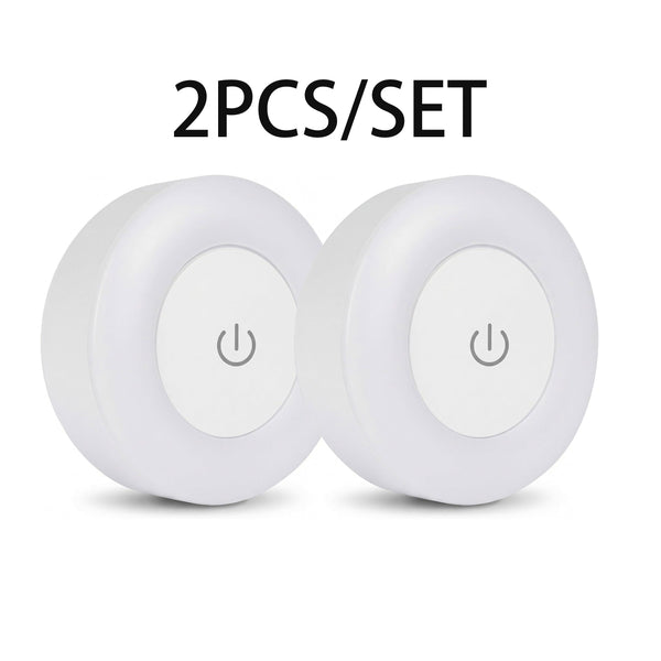 2PCS Night Light Bright LED Lamp, 3 Colors Dimmable Rechargeable Wireless Stick