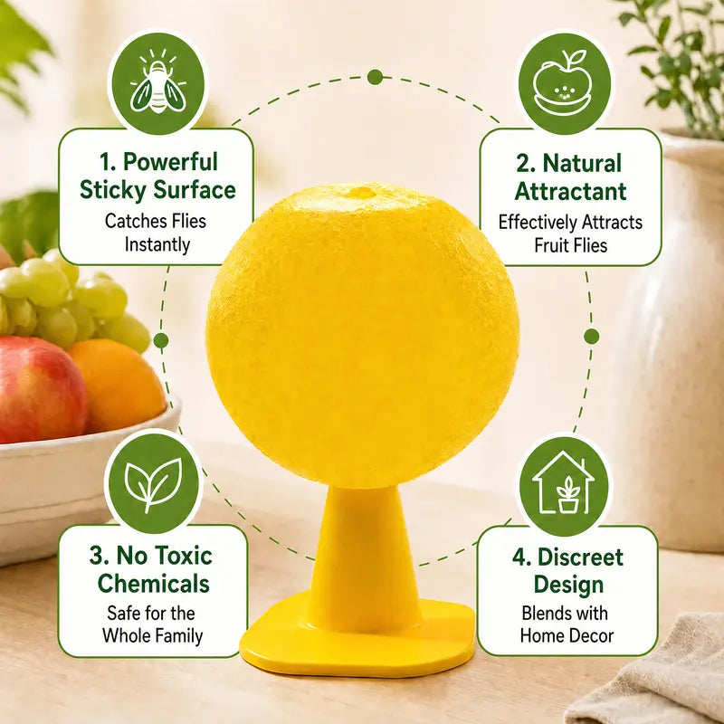 4Pcs Fruit Fly Sticky Trap Balls Fungus Gnat Killer Bug Catcher Gnat Trap Insect Traps