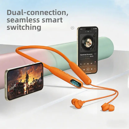 Neckband Wireless Earbuds - IPX4 Sweatproof Silicone In-Ear Audio Headphones