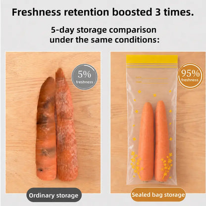 15PCS Thick Double Seal Food Storage Bags, Reusable Self-Sealing Pouches
