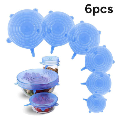 6PCS Silicone Stretch Lids, Durable & Eco-Friendly Elastic Lids