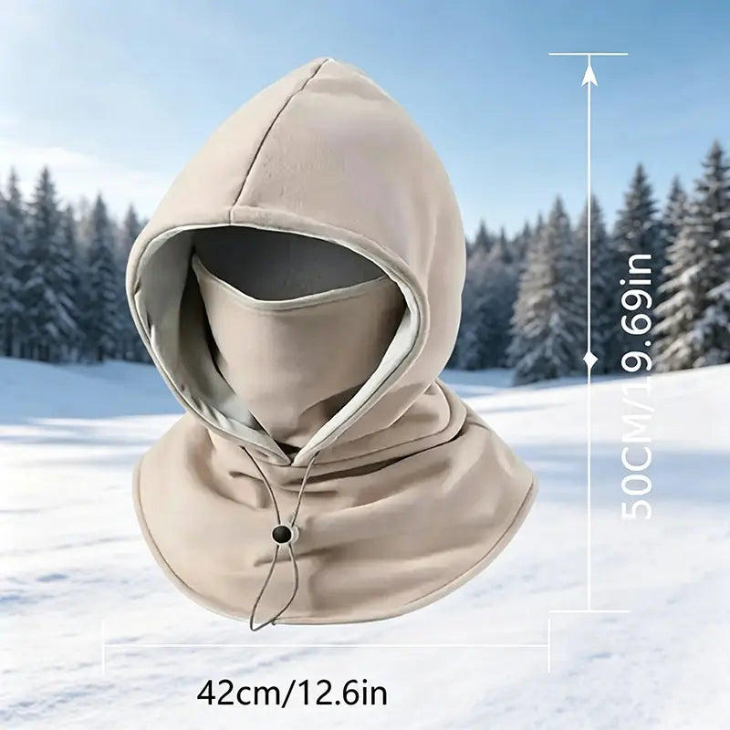 Fleece Balaclava Hood, One‑Piece Winter Full Head Face Neck Cover