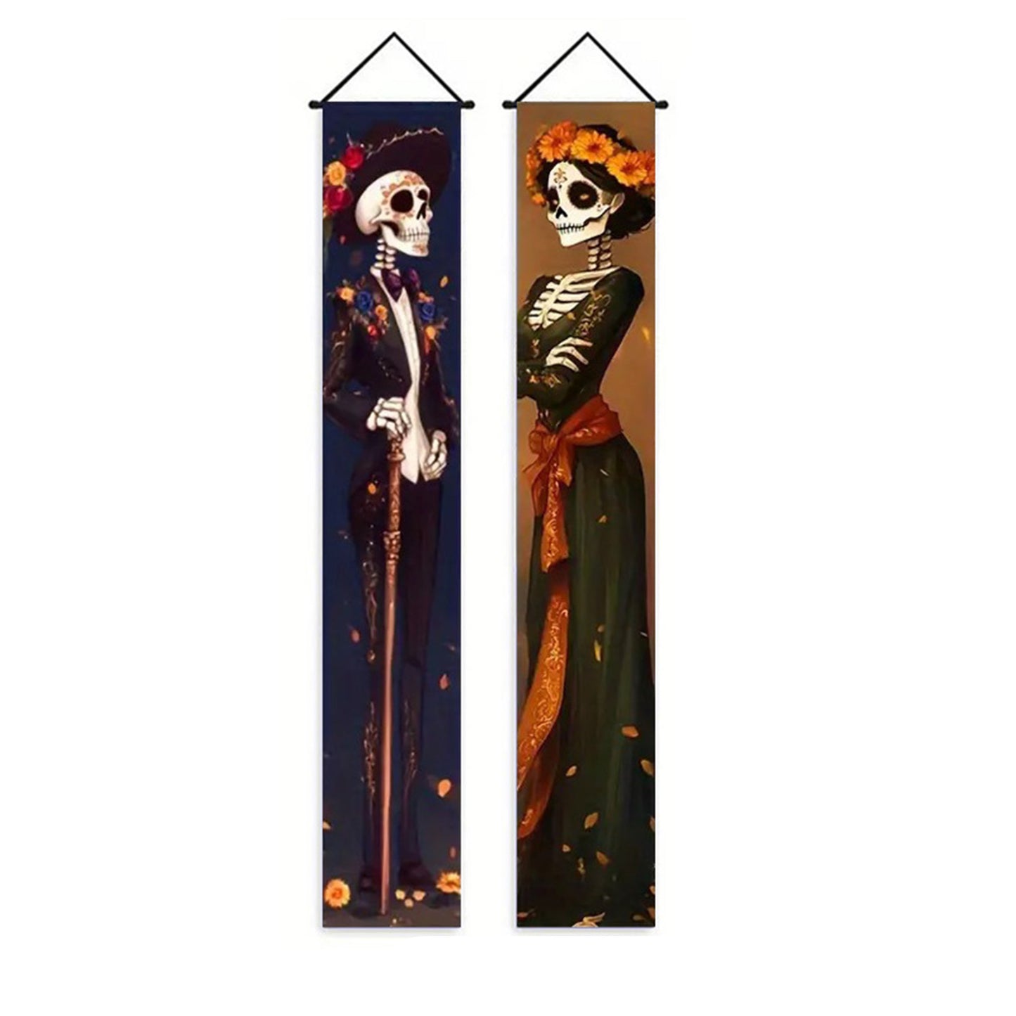 1 Set Dia De Los Muertos Decorations Porch Banner Skull Day of the Dead Party Outdoor Indoor