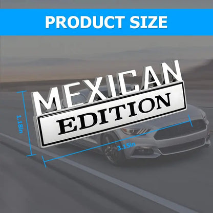 2Pcs Mexican Edition Emblem for Car, 3D Car Letters Metal Material Sticker