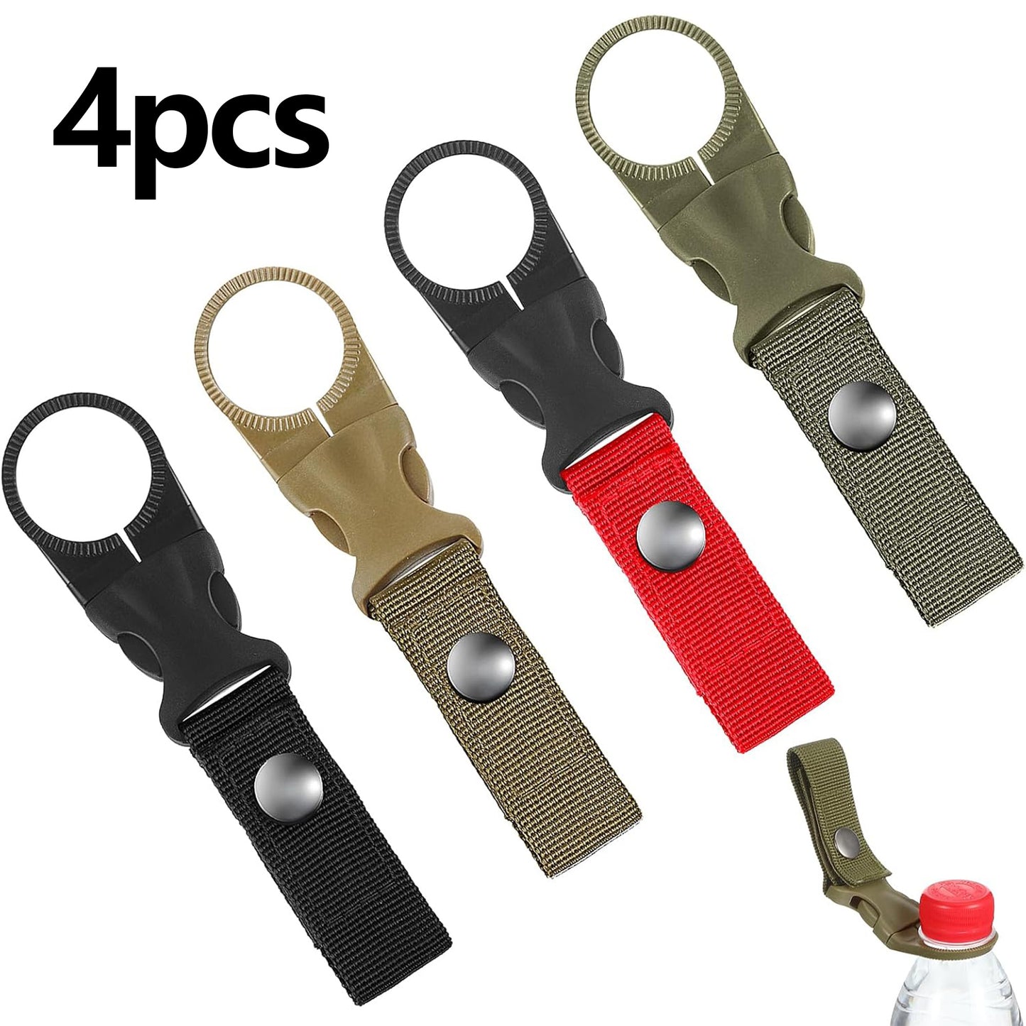 4pcs Hanging Bottle Buckle Clip Carabiner Drink Holder Camping Accessory
