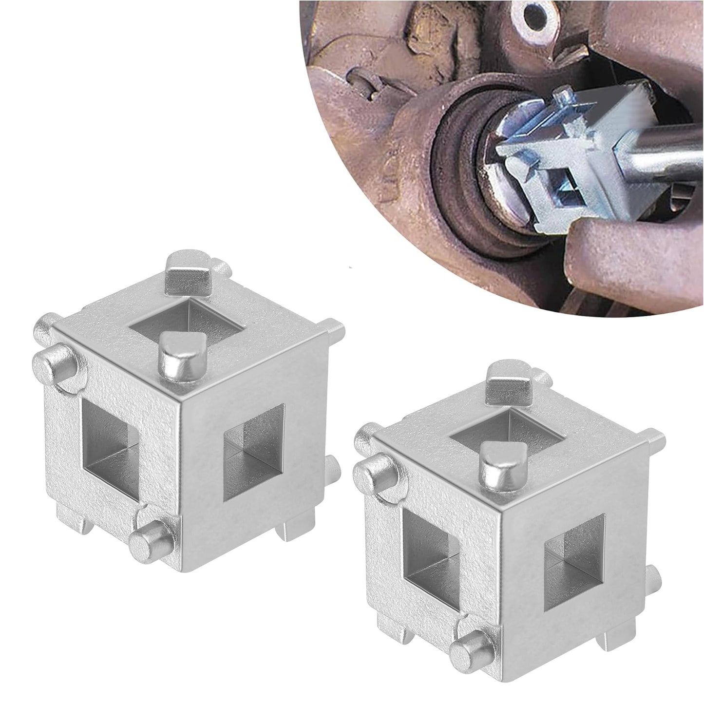 2Pcs Cube Brake Caliper Compression Tool,Steel Brake Caliper Tool