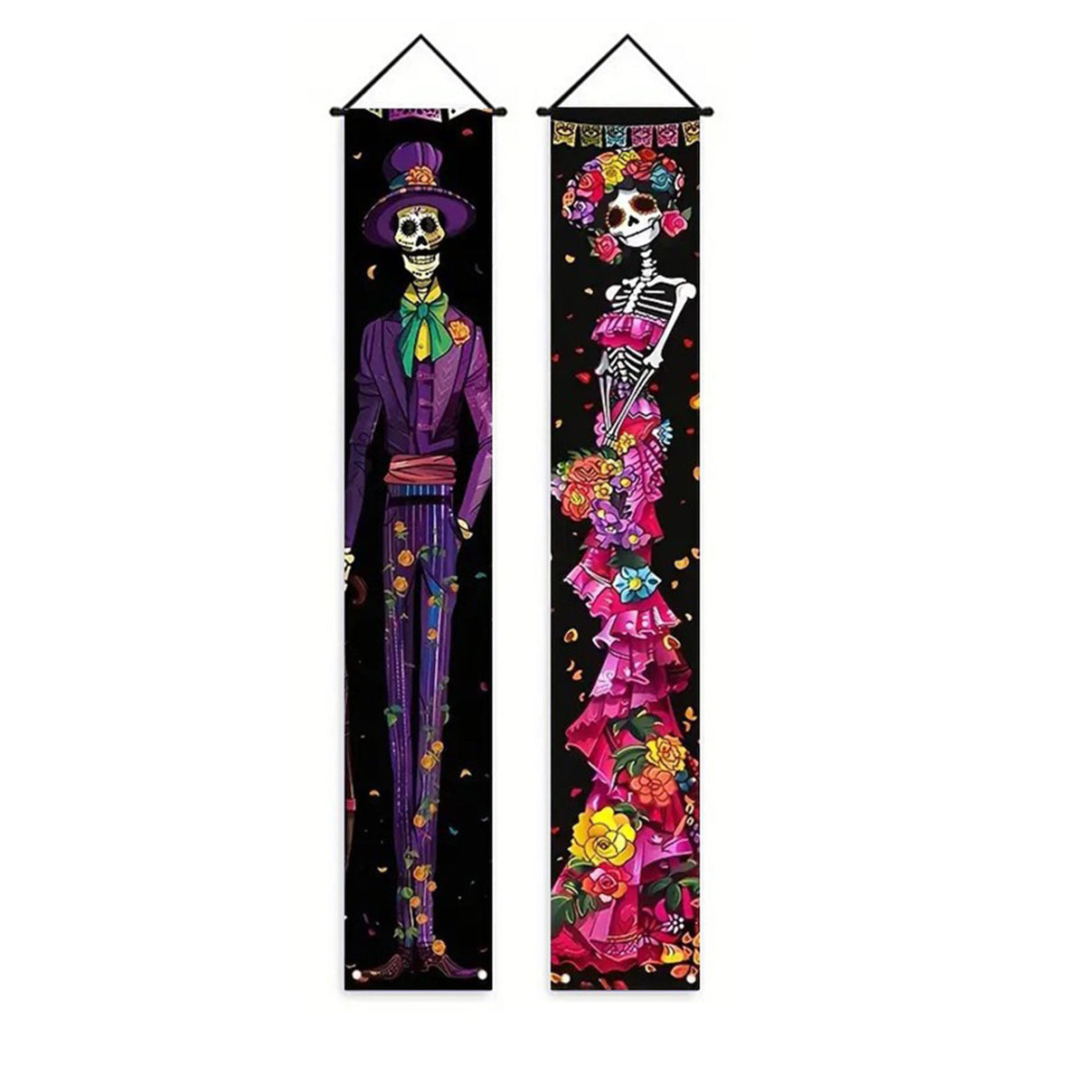 1 Set Dia De Los Muertos Decorations Porch Banner Skull Day of the Dead Party Outdoor Indoor