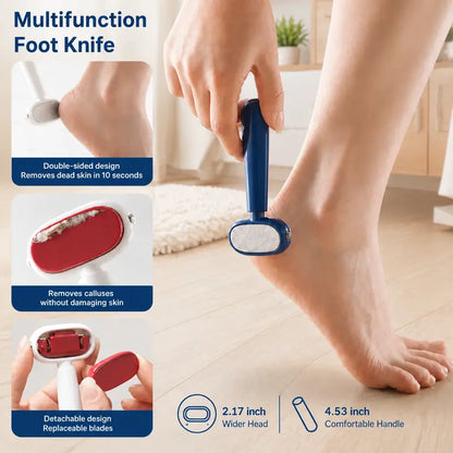 2Pcs Dual-Sided Foot Callus Remover Handheld Manual Foot Care Tool
