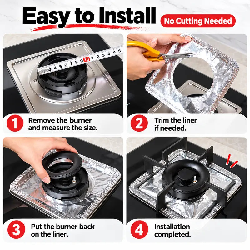 Disposable Stove Burner Protector, Aluminum Foil Stove Burner Protector