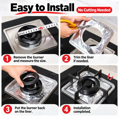 Disposable Stove Burner Protector, Aluminum Foil Stove Burner Protector