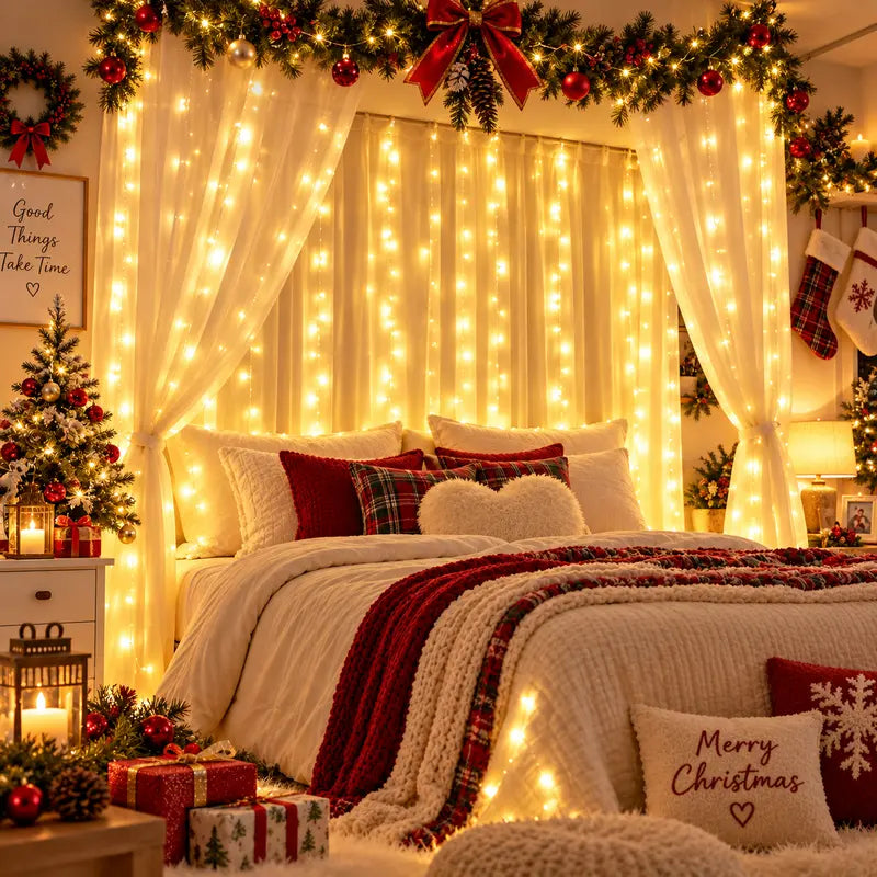300 LED Curtain Lights, 9.8x9.8 Ft USB Powered with Remote Control