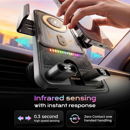 Phone Holders for Car, Cell Phone Mount 15W Wireless Car Charger with Induction Opening and Closing