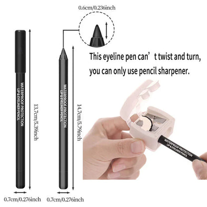 12-Pack Eyeliner Pencil Waterproof Colored Gel Liners with Metallic & Shimmer Finishes Smudge-Proof