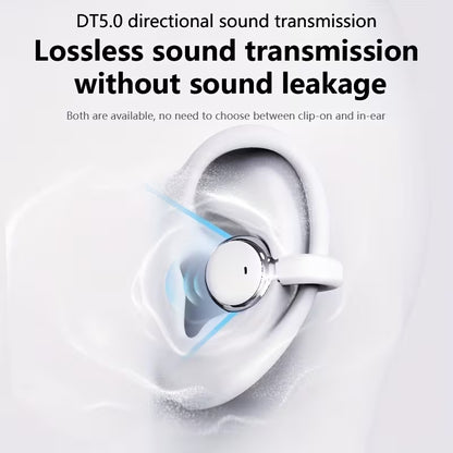 2-in-1 Ear Clip & Semi-In-Ear Wireless Headphones, 2026 Model with Digital Display Charging Case