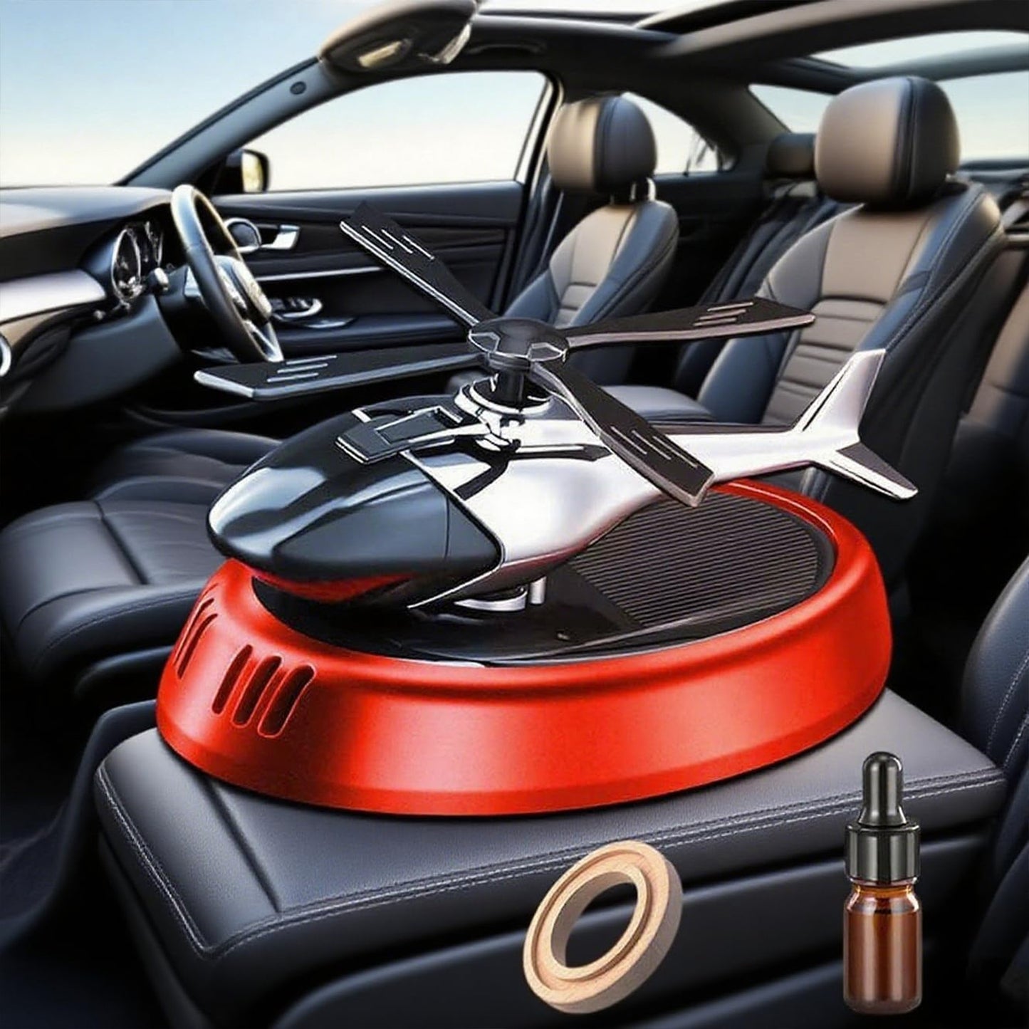 Creative Helicopter Solar Energy Rotating Aromatherapy Aviation Al Alloy Diffuser