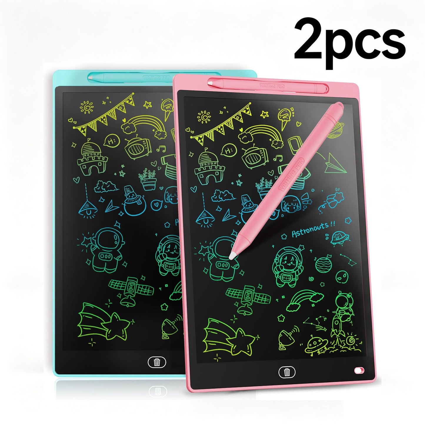 2Pcs LCD Writing Tablet 8.5-Inch Colorful Doodle Board