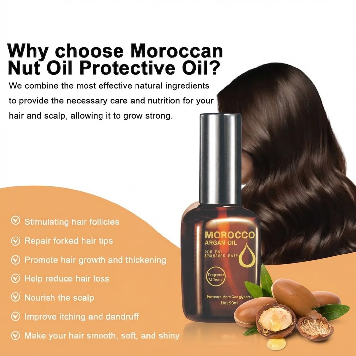 Hair Moisturizing Moroccan Argan Hair Oil Pure Macadamia Nut oil