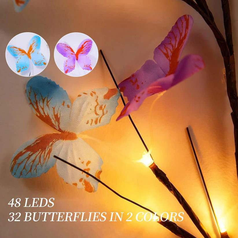LED Flexible Vine Lights with Butterflies