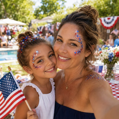 4th of July Glitter Stick Red, White & Blue Body & Hair Sparkle