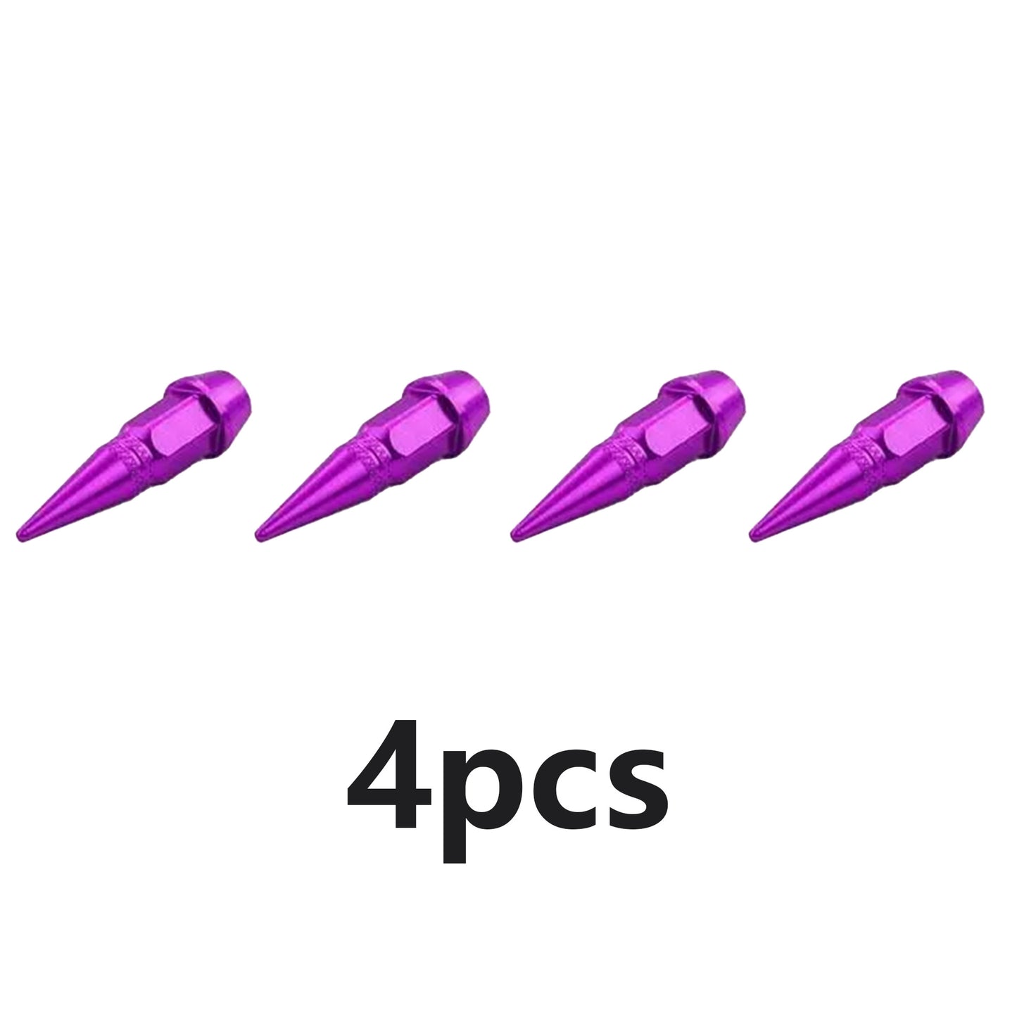 4PCS Dustproof Spiked Aluminum Tire Valve Stem Caps