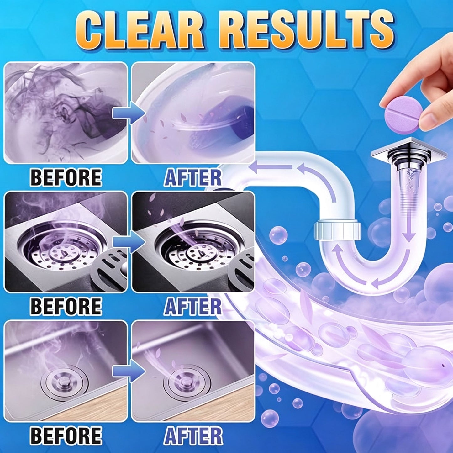 12 Pack Sink Cleaner Tablet Garbage Disposal Cleaner and Deodorizer Tablets