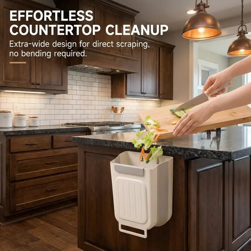 Hanging Kitchen Trash Can for Cabinet Door, Space-Saving Waste Bin