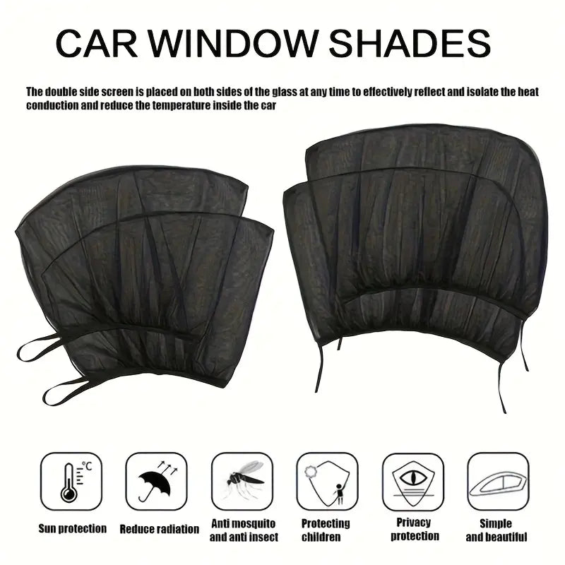 4-Piece Car Window Sunshade Set, Front & Rear Privacy Screens for Cars & SUVs